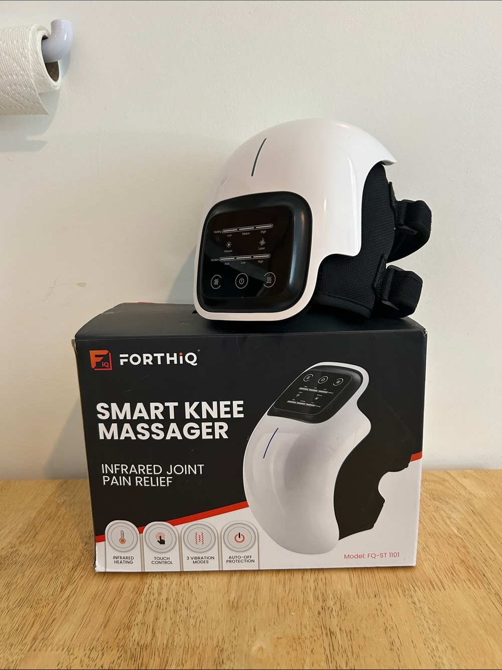 White Smart Knee Massager – Infrared Joint Pain Relief